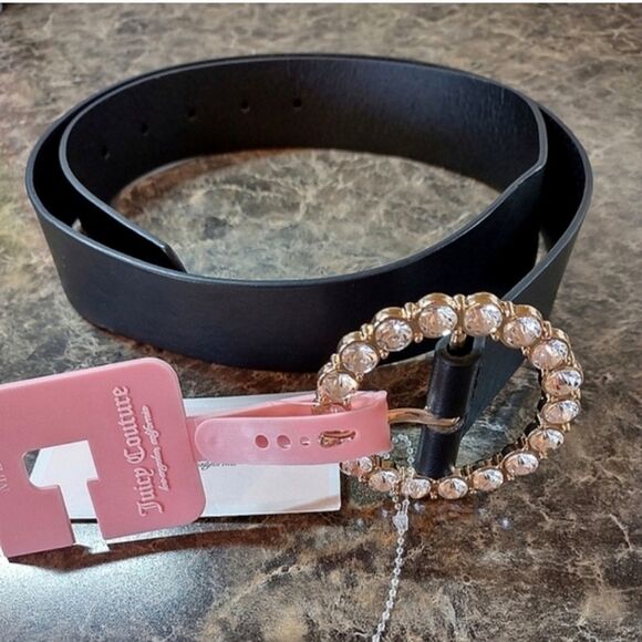 JUICY COUTURE Black Golf Rhinestone Belt Size M/L NWT - Picture 6 of 8